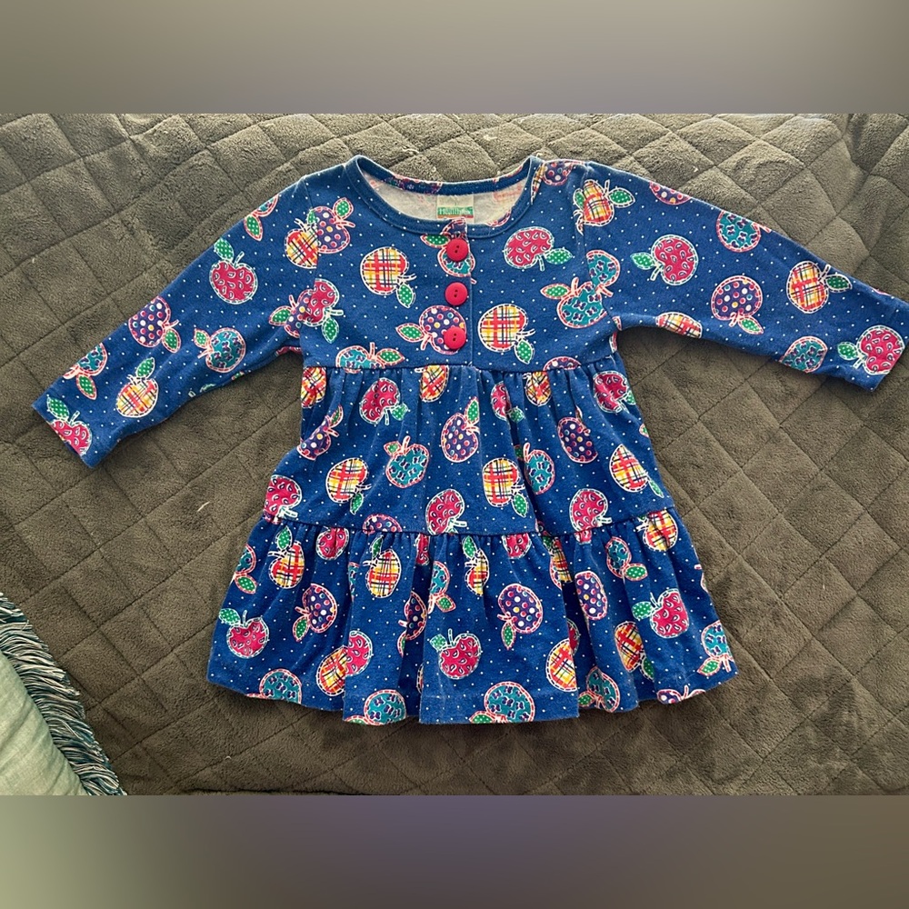 Apple 3t blue & pink Long Sleeve Dress